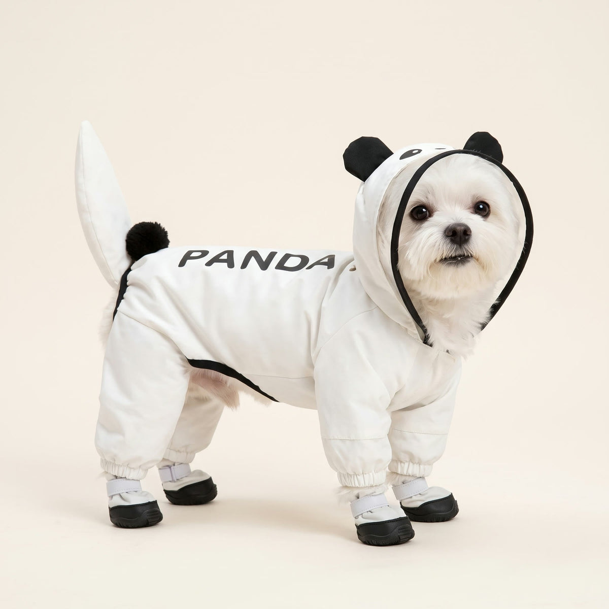 Panda design dog raincoat
