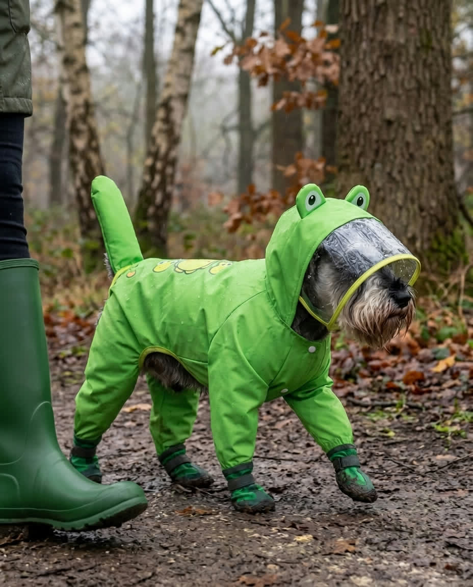 Woodland mud stays on the booties.